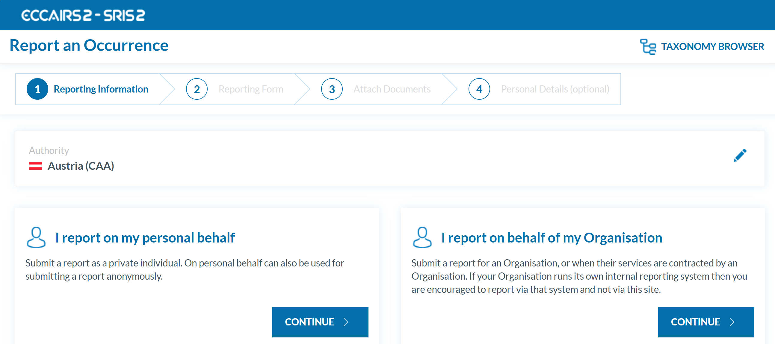Report on my behalf or on behalf of my Org.