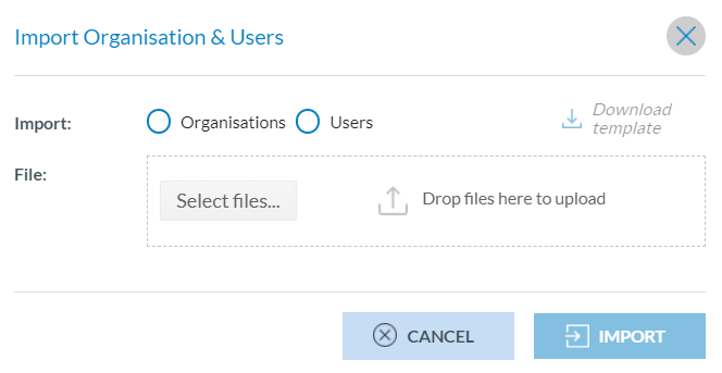 Import organisations & users
